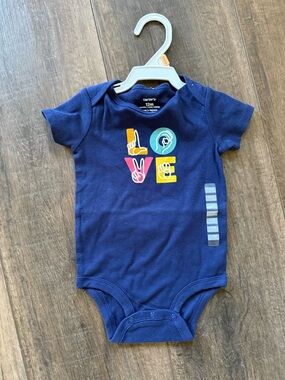 Carter's Navy One-Piece with Colorful LOVE Graphic 12 months sign language NWT